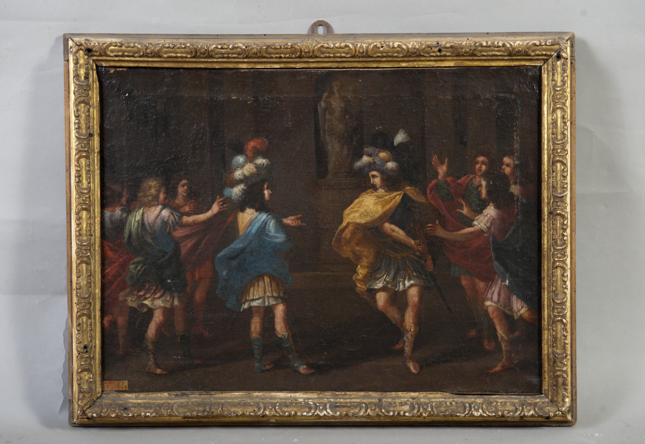 Diverbio tra cavalieri (dipinto, opera isolata) - ambito piemontese (terzo quarto sec. XVII)