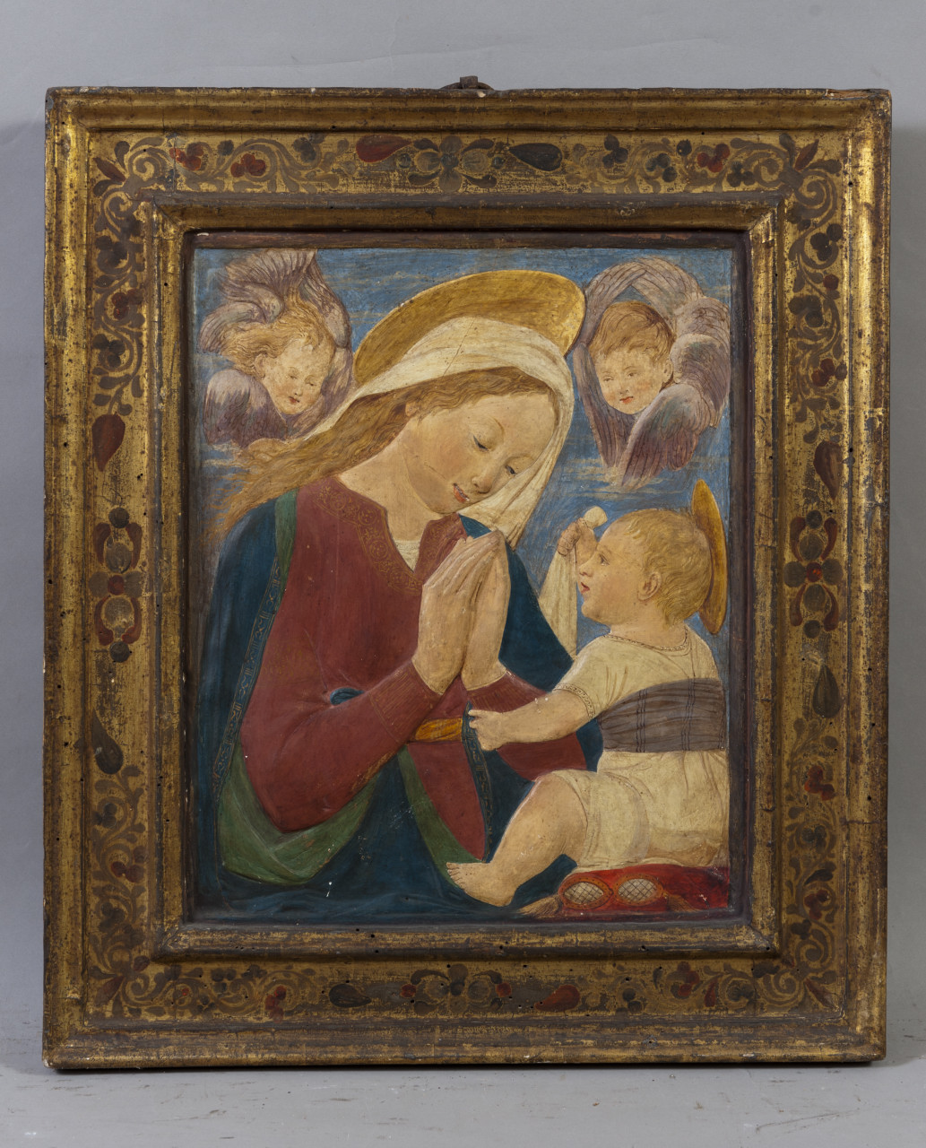 Madonna col Bambino e angeli (dipinto, opera isolata) - ambito italiano (fine/ inizio secc. XIX/XX)