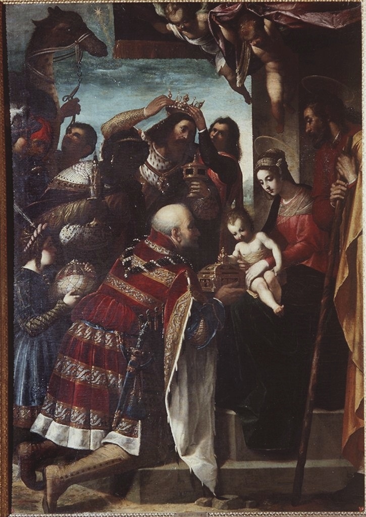 adorazione dei Re Magi (dipinto) di Ligozzi Jacopo (fine sec. XVI)