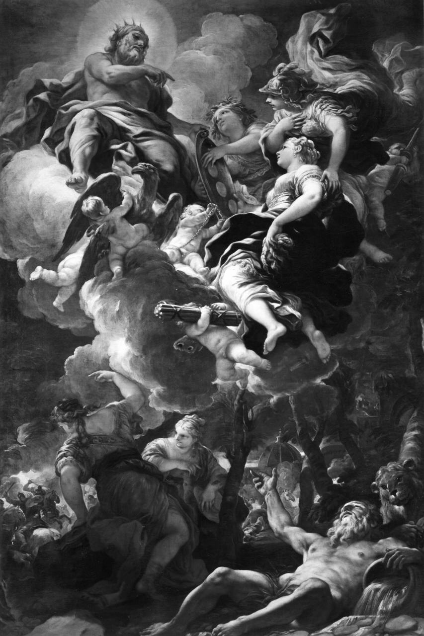 allegoria della Pace tra Fiorentini e Fiesolani, allegoria della pace (dipinto) di Giordano Luca (sec. XVII)