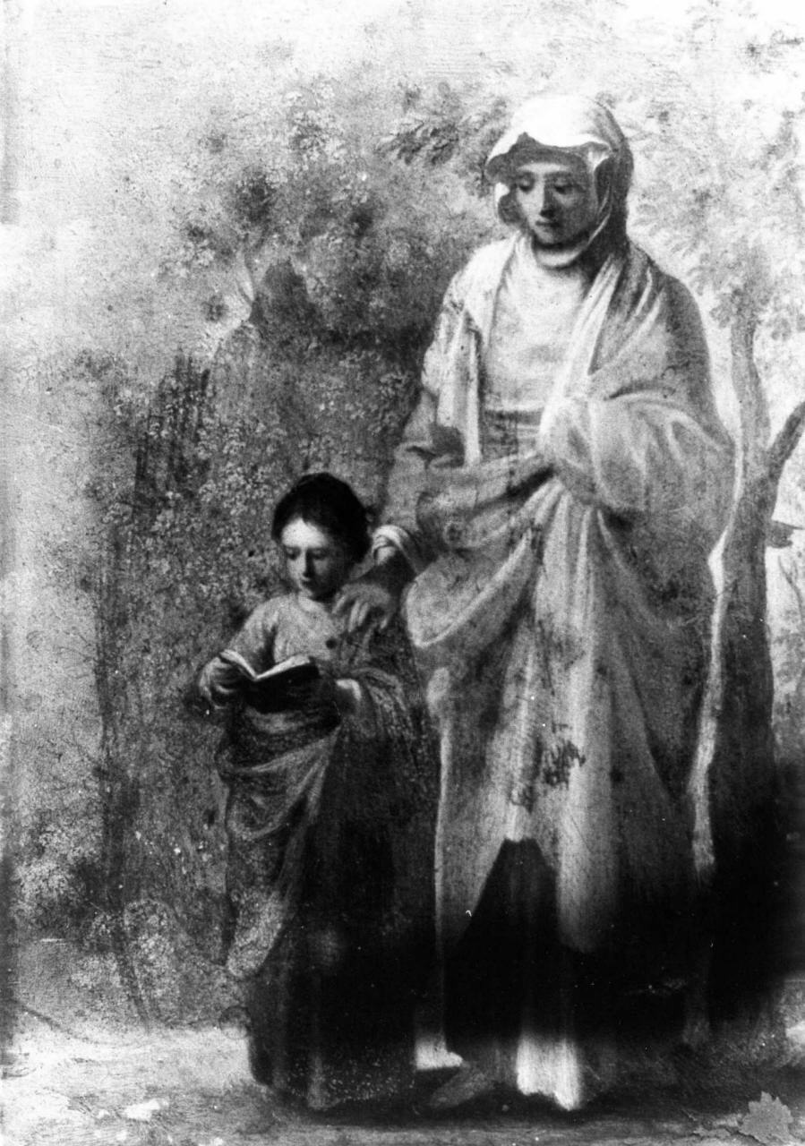 Sant'Anna insegna a leggere a Maria Vergine (dipinto) di Poelenburgh Cornelis van (sec. XVII)