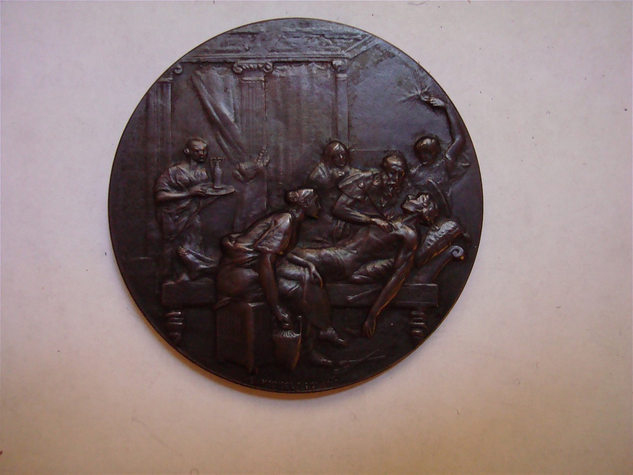 San Sebastiano curato da Sant'Irene (medaglia) di Michelassi Enrico (sec. XX)