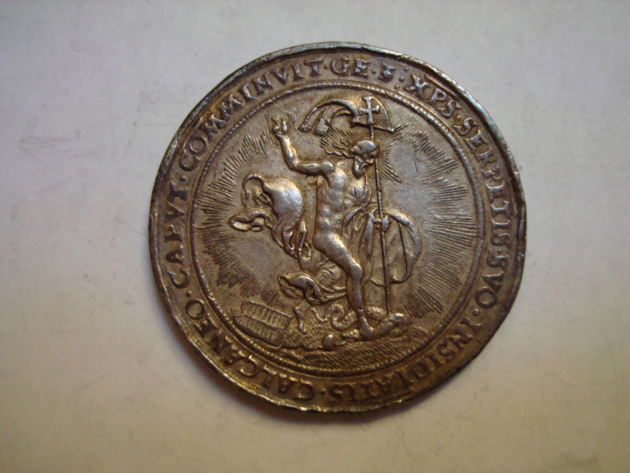 Cristo risorto, Sansone (medaglia) - bottega italiana (?) (sec. XVII)