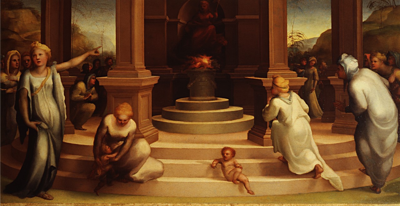 culto di Vesta (dipinto) di Beccafumi Domenico (sec. XVI)