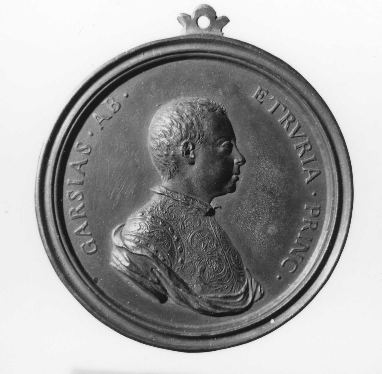 ritratto di Garzia de' Medici; sole radiato illumina uno specchio (medaglia) di Selvi Antonio, Vaggelli Bartolomeo (sec. XVIII)