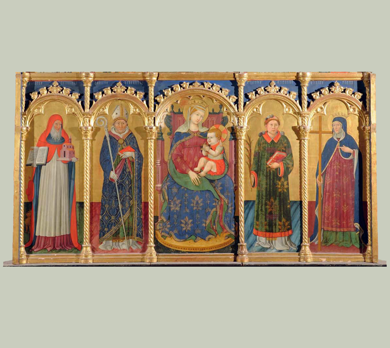 Madonna con Bambino e santi (dipinto, elemento d'insieme) di Giovanni Antonio da Pesaro (attribuito) - ambito marchigiano (metà/ inizio secc. XV/ XVI)