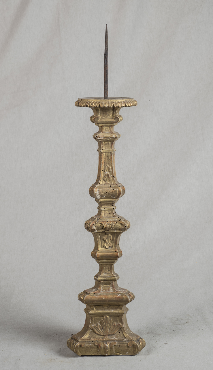 candeliere d'altare, elemento d'insieme - bottega senese (sec. XIX)
