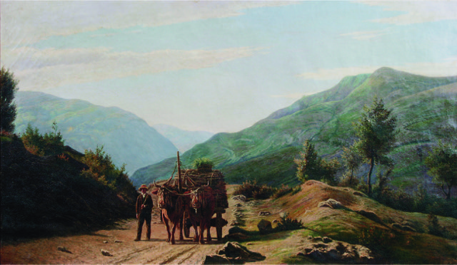 paesaggio montano (dipinto) di Scaramuzza Camillo (seconda metà sec. XIX)