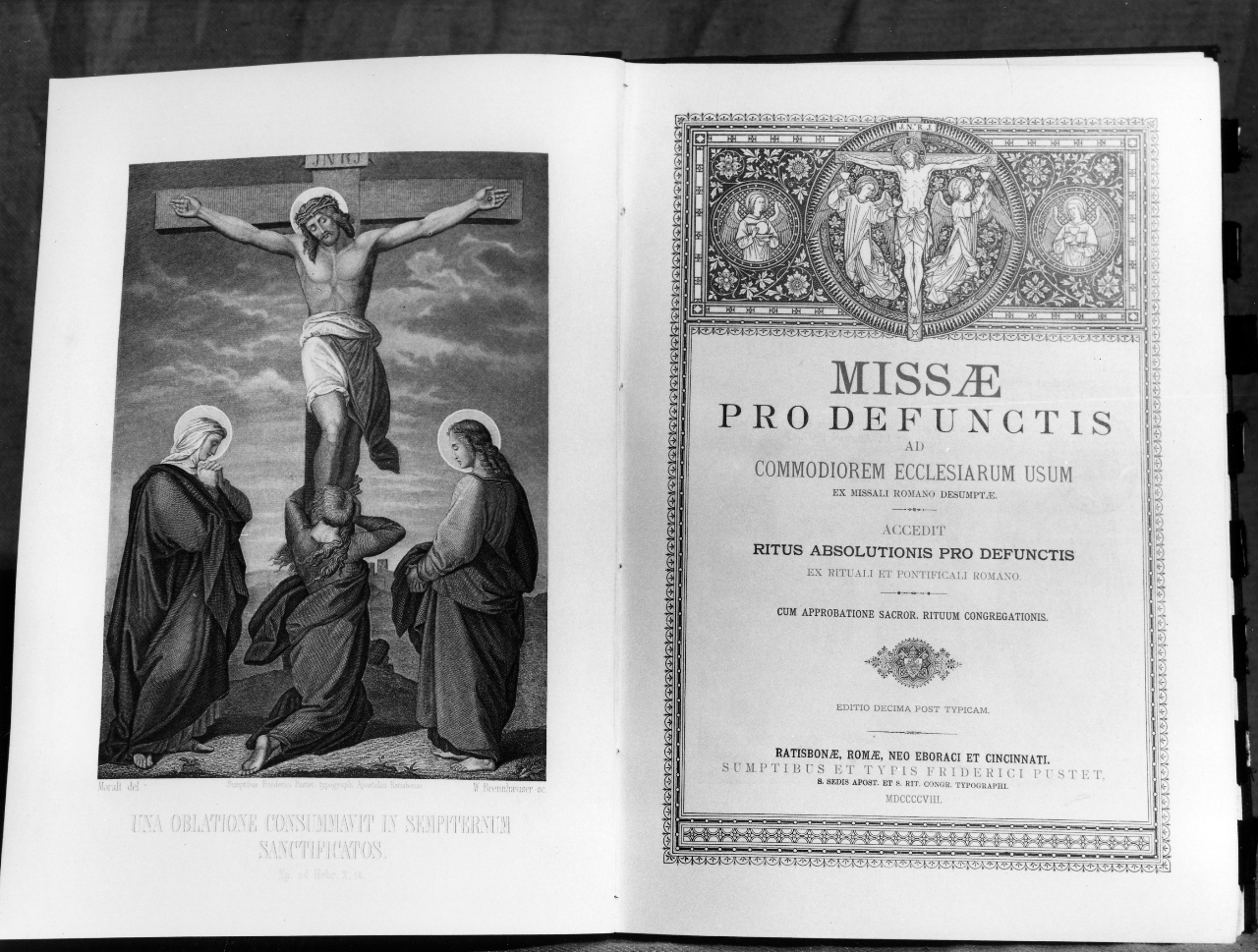 Cristo crocifisso e angeli (stampa) - ambito tedesco (sec. XX)