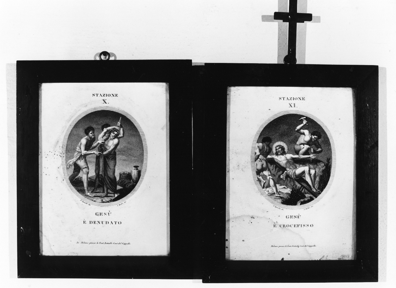 stazione X: Gesù spogliato e abbeverato di fiele (stampa) di Rados Luigi, Agricola Luigi (sec. XIX)
