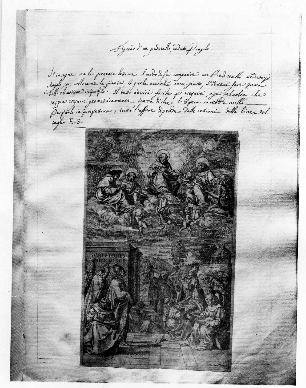 gloria dell'ordine francescano (stampa smarginata) di Testa Giovanni Cesare (metà sec. XVII)