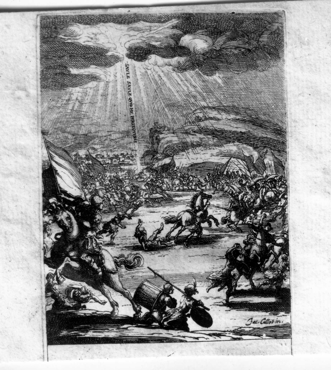 conversione di San Paolo (stampa) di Cochin Noel (attribuito), Callot Jacques (seconda metà sec. XVII)