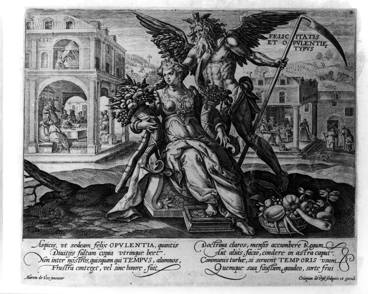 allegoria del Tempo (stampa smarginata, serie) di De Vos Marten, Passe Crispin Van De II (prima metà sec. XVII)