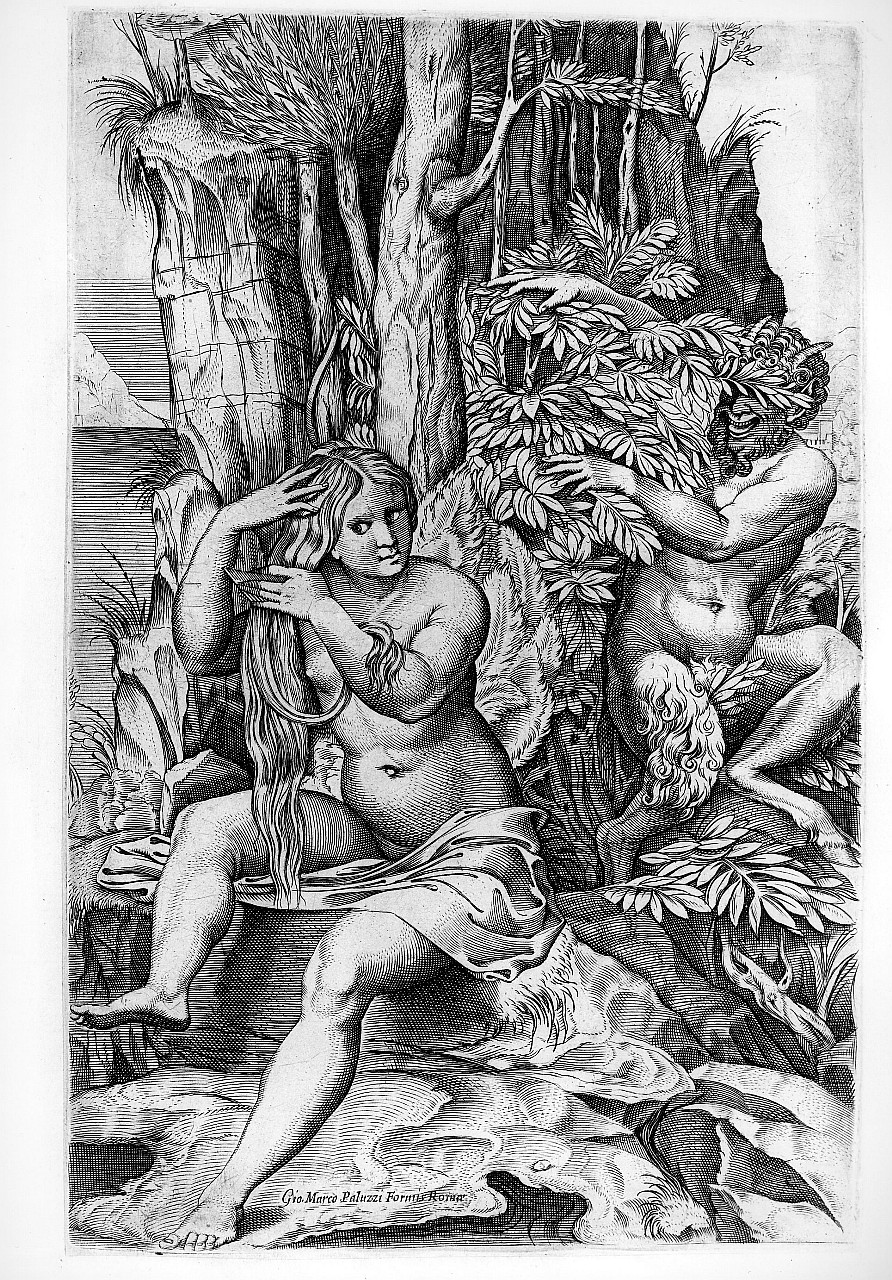 Pan e Siringa (stampa) di Dente Marco detto Marco da Ravenna, Pippi Giulio detto Giulio Romano (sec. XVI)