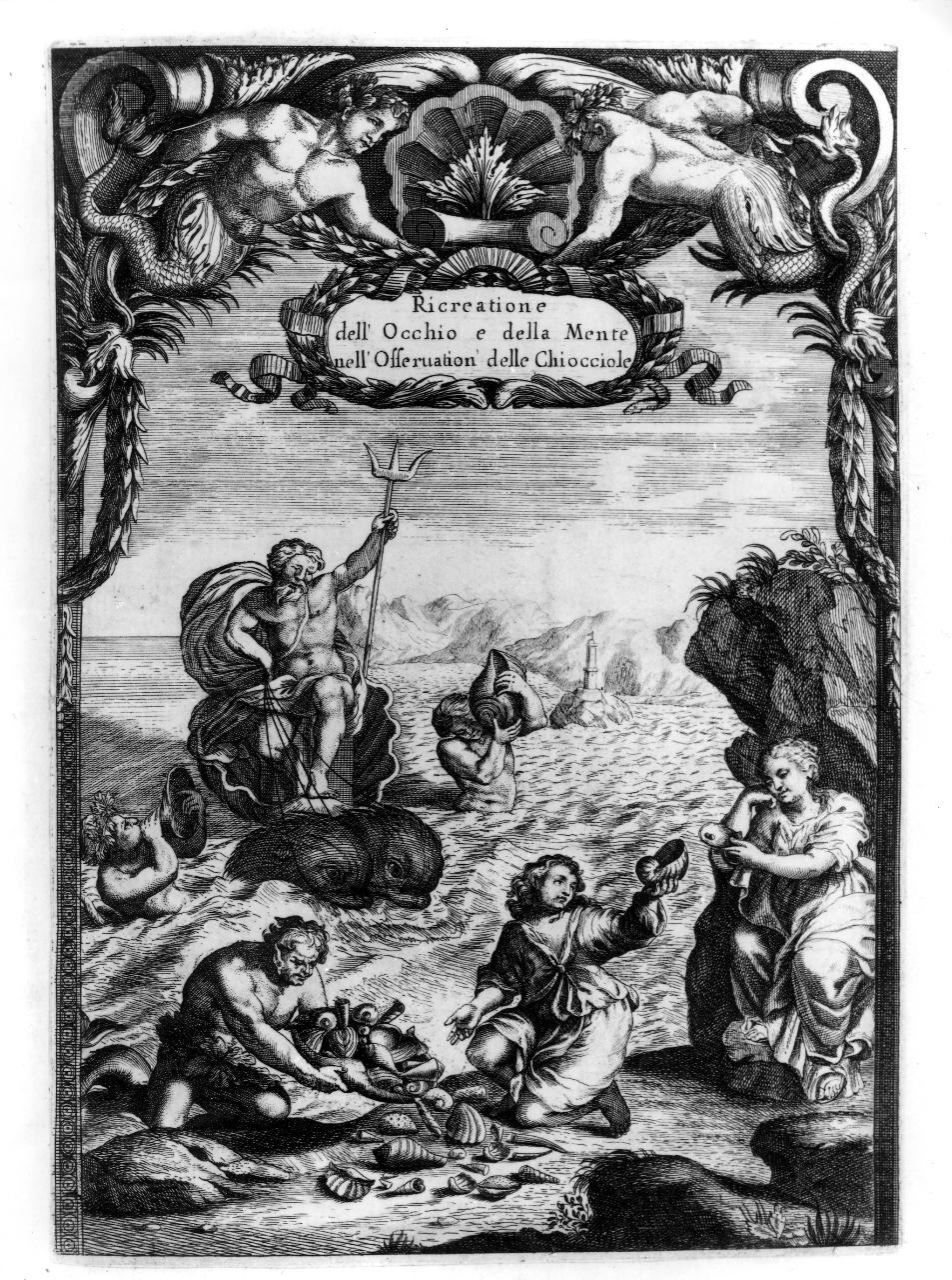 Nettuno sul suo carro come re del mare (stampa) - ambito veneziano (seconda metà sec. XVI)