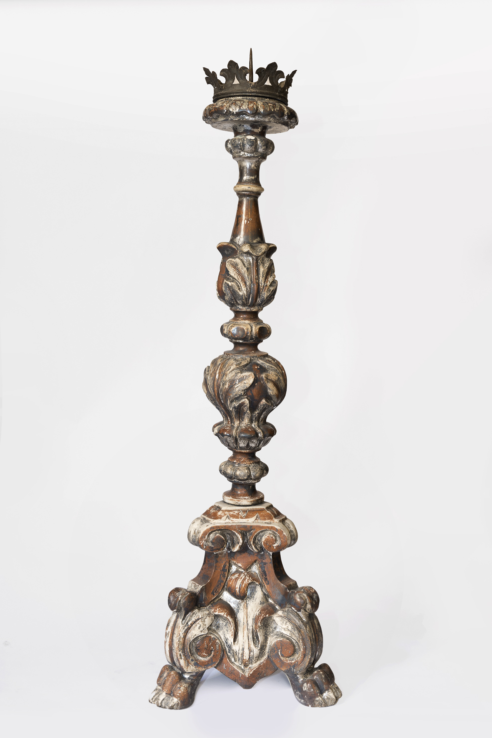 candeliere d'altare, serie - bottega modenese (seconda metà sec. XVII)