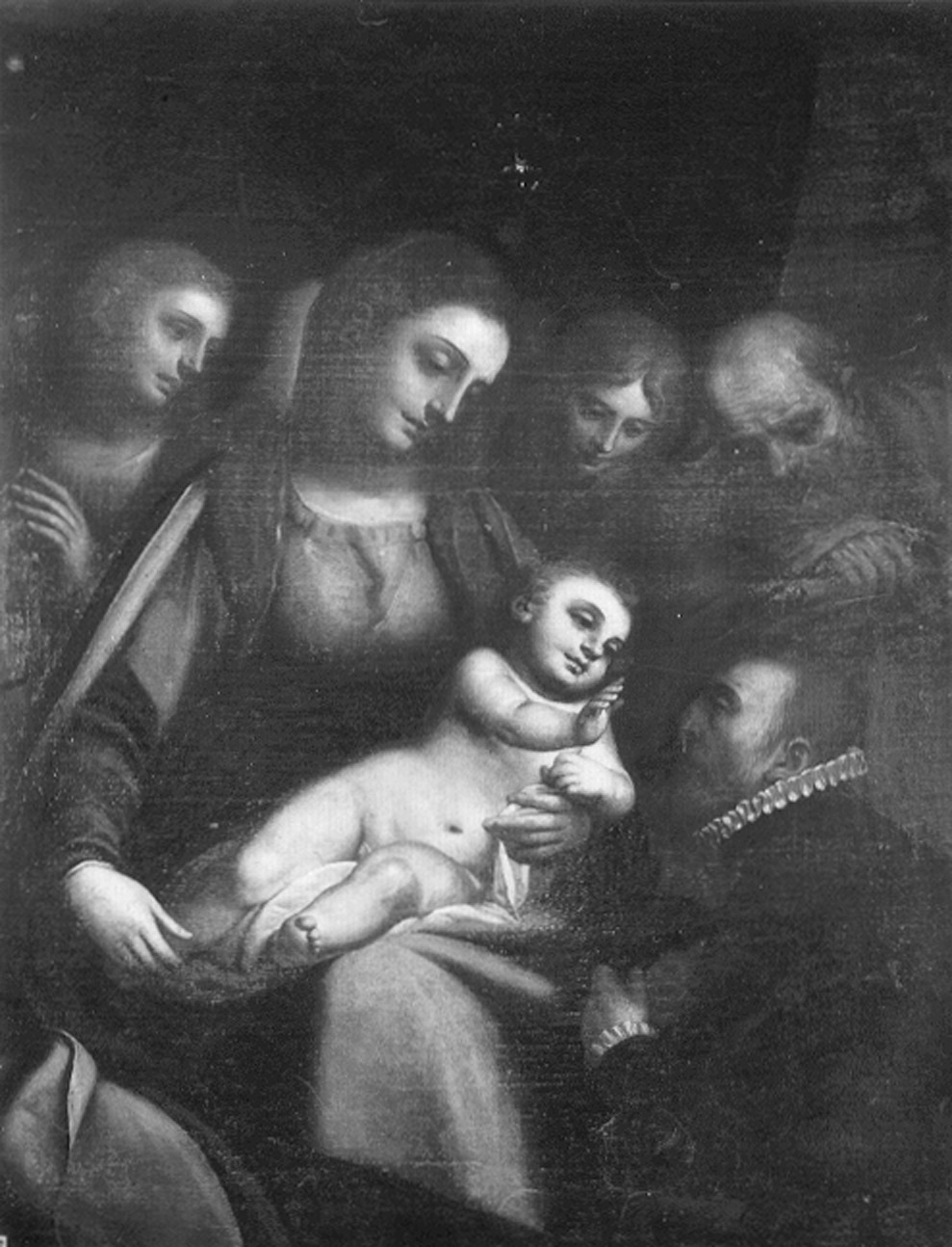 Cambiaso, Luca. Sacra Famiglia con angeli e un donatore - Genova - Museo dell'Accademia Ligustica di Belle Arti (negativo) di Foto cresta (prima metà XIX)