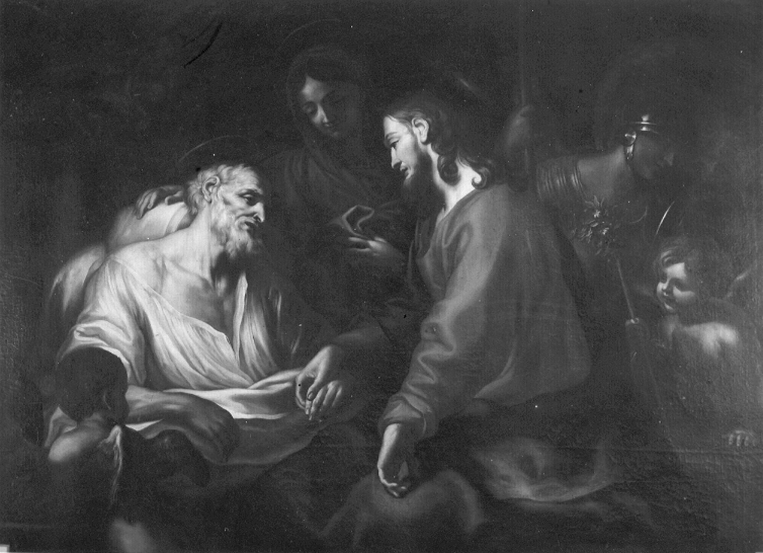 Autore ignoto. Morte di San Giuseppe - Genova - Museo dell’Accademia Ligustica di Belle Arti (negativo) di Foto cresta (prima metà XIX)