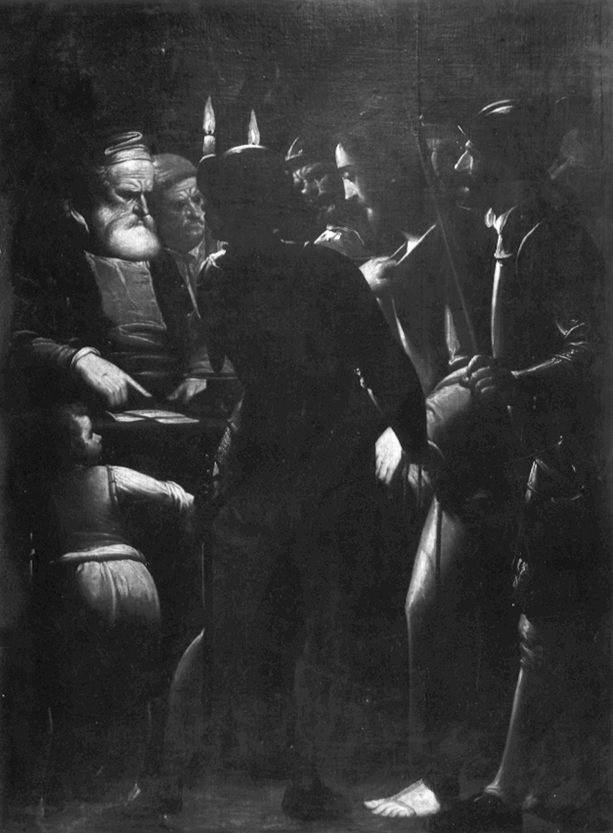 Cambiaso, Luca. Cristo davanti a Caifa - Genova - Museo dell’Accademia Ligustica di Belle Arti (negativo) di Foto cresta (prima metà XIX)