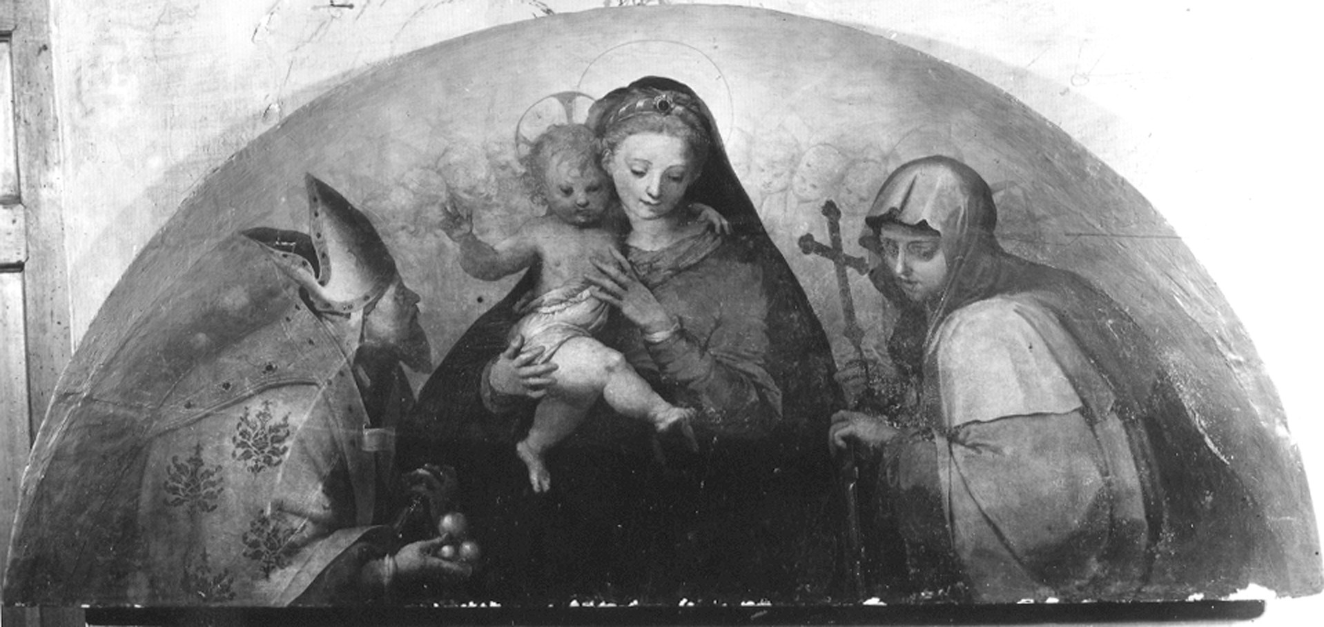 Buonaccorsi, Pietro. Madonna con Bambino e santi - Genova - Museo dell'Accademia Ligustica di Belle Arti (negativo) di Foto cresta (prima metà XIX)