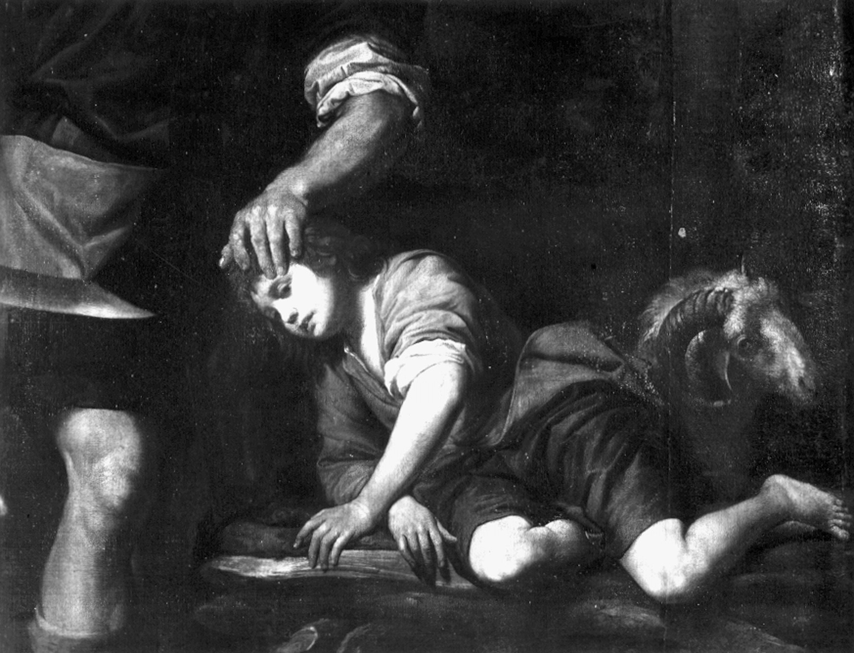 Fiasella, Domenico. Sacrificio di Isacco (particolare) - Genova - Museo dell’Accademia Ligustica di Belle Arti (negativo) di Foto cresta (prima metà XIX)