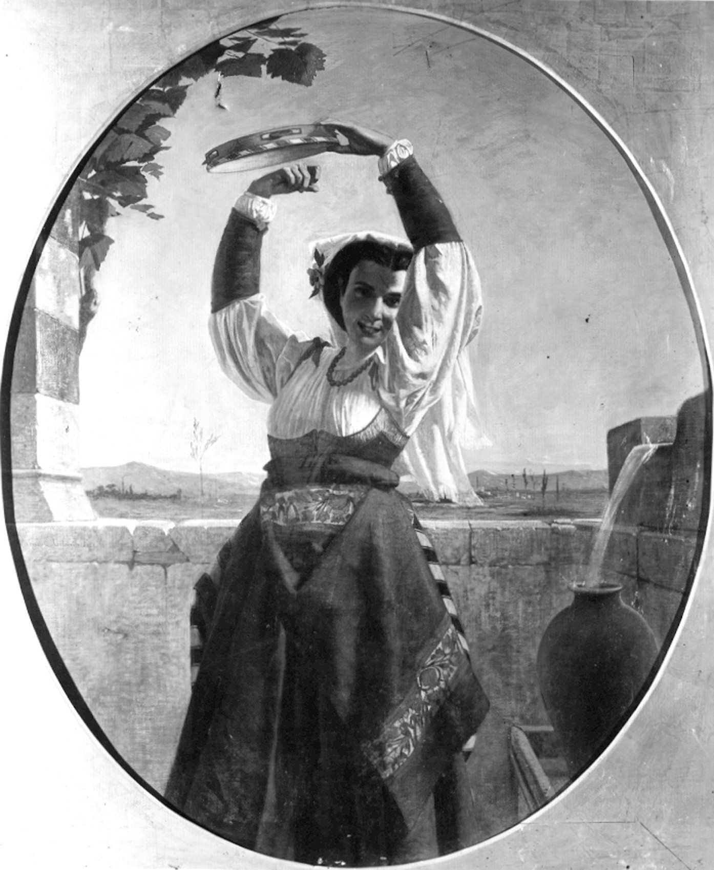 Varni, Antonio. Ritratto di una ciociara - Genova - Museo dell’Accademia Ligustica di Belle Arti (negativo) di Foto cresta (metà XX)