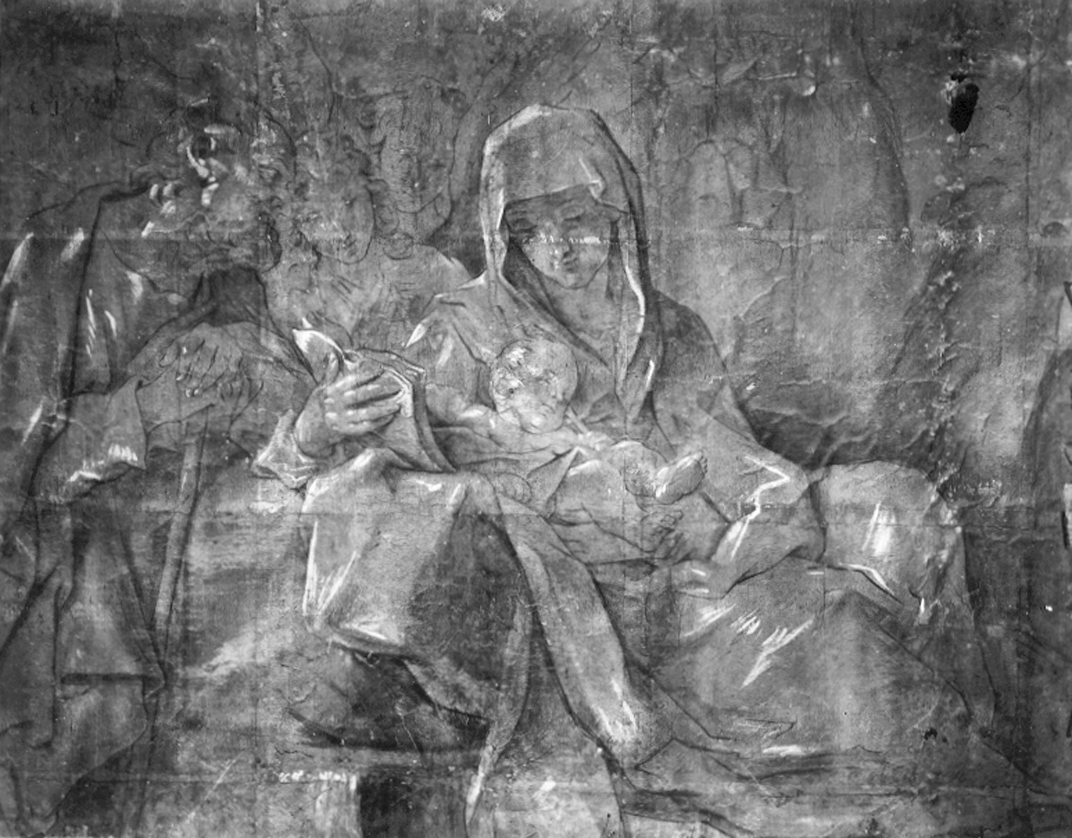 Autore ignoto. Sacra Famiglia - Genova - Museo dell’Accademia Ligustica di Belle Arti (negativo) di Foto cresta (metà XX)