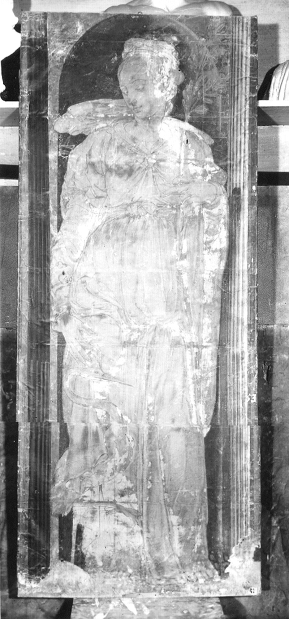 Buonaccorsi, Pietro. Allegoria della Vigilanza - Genova - Museo dell’Accademia Ligustica di Belle Arti (negativo) di Foto cresta (prima metà XIX)