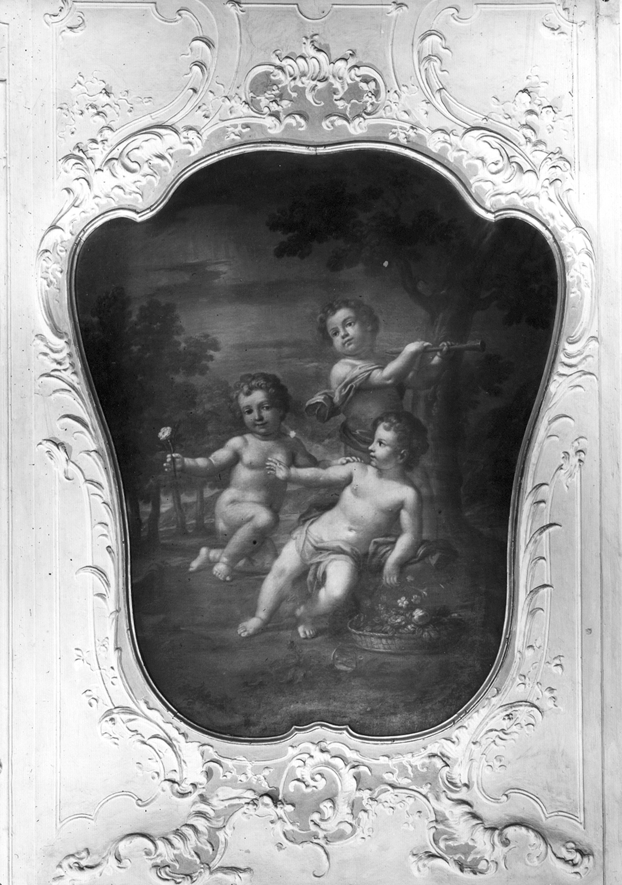 Autore ignoto. Putti - Genova - Palazzo Durazzo Pallavicini Via Lomellini 8 (negativo) di Foto cresta (prima metà XX)