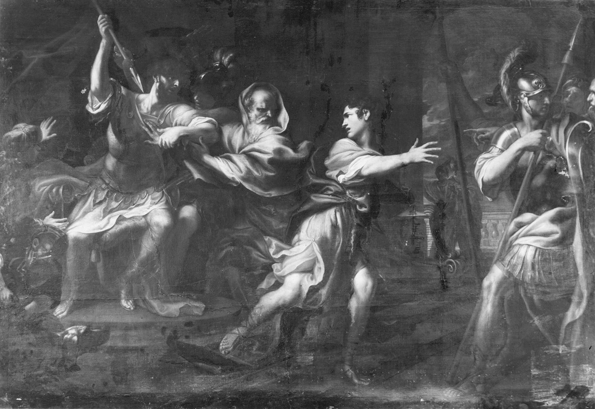 Piola, Domenico. Saul tenta di colpire David con la lancia - Genova - Palazzo di Gio Vincenzo Imperiale (negativo) di Foto Cresta (metà XX)