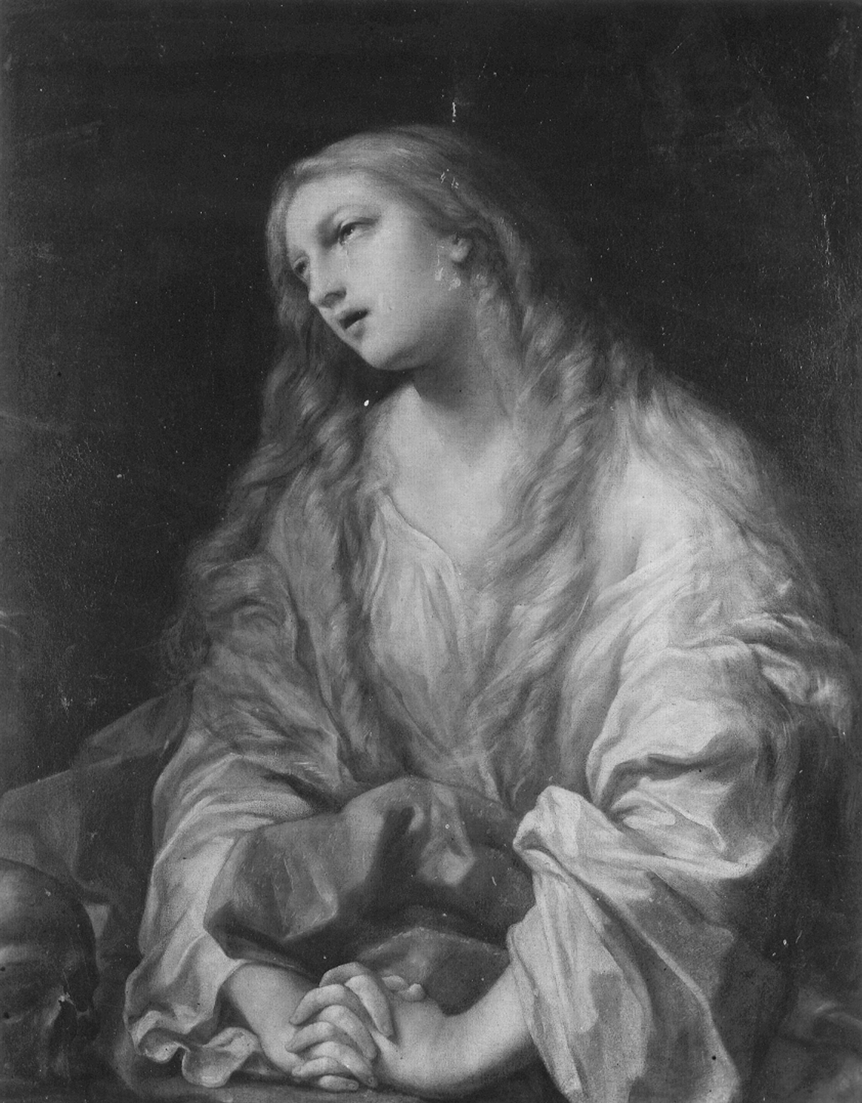 dal Sole, Giovanni Gioseffo. Santa Maria Maddalena penitente - Genova - Museo di Palazzo Reale (negativo) di Foto Cresta (prima metà XX)