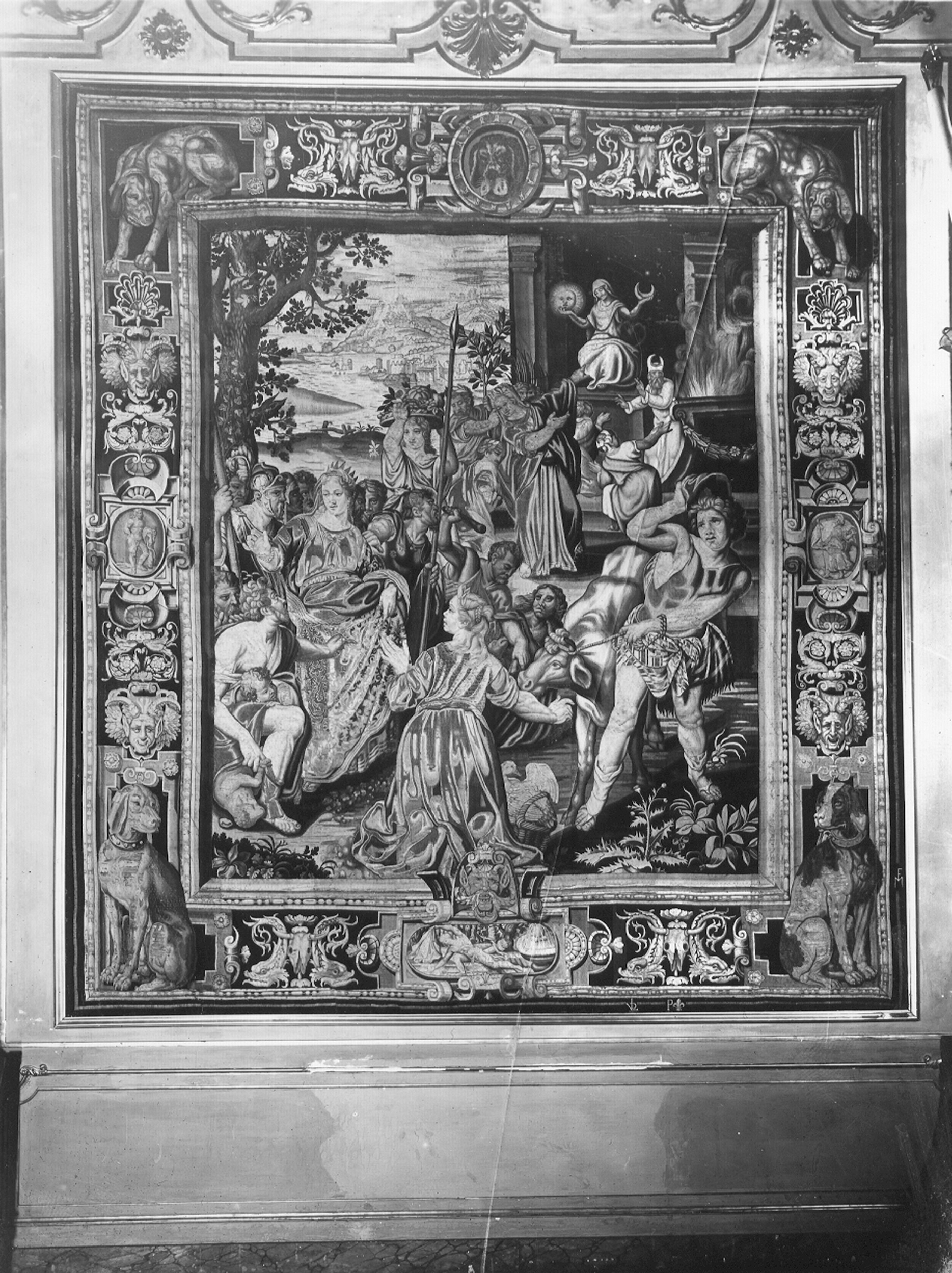 Manifattura parigina. Arazzo, L'empietà di Niobe - Genova - Museo di Palazzo Reale (negativo) di Foto Cresta (prima metà XX)