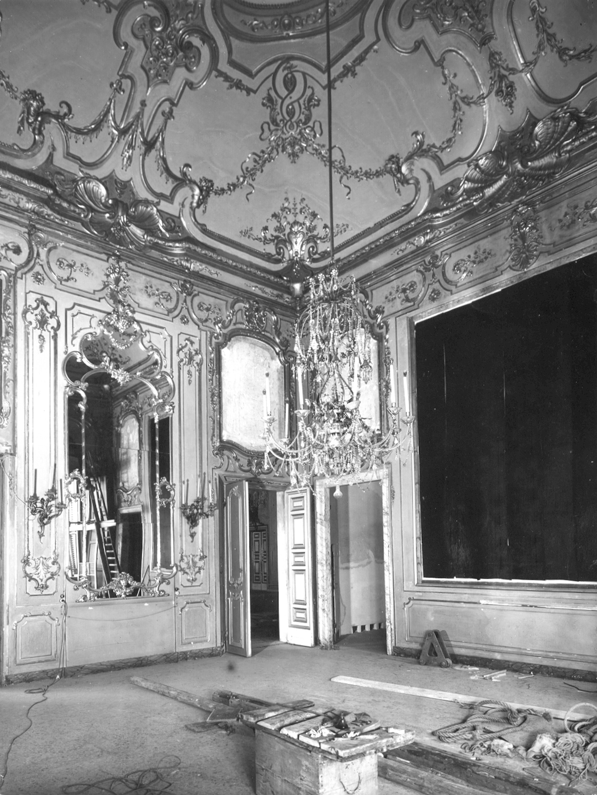 Decori della Sala degli Arazzi (particolare) - Genova - Museo di Palazzo Reale (negativo) di Foto Cresta (metà XX)