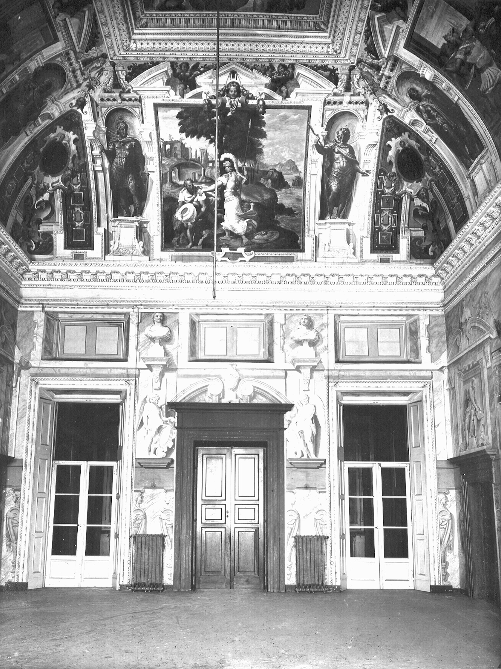 Castello, Giovanni Battista e aiuti. Affreschi del Salone al piano nobile - Genova - Villa Pallavicino "delle Peschiere" (negativo) di Foto Cresta (metà XX)