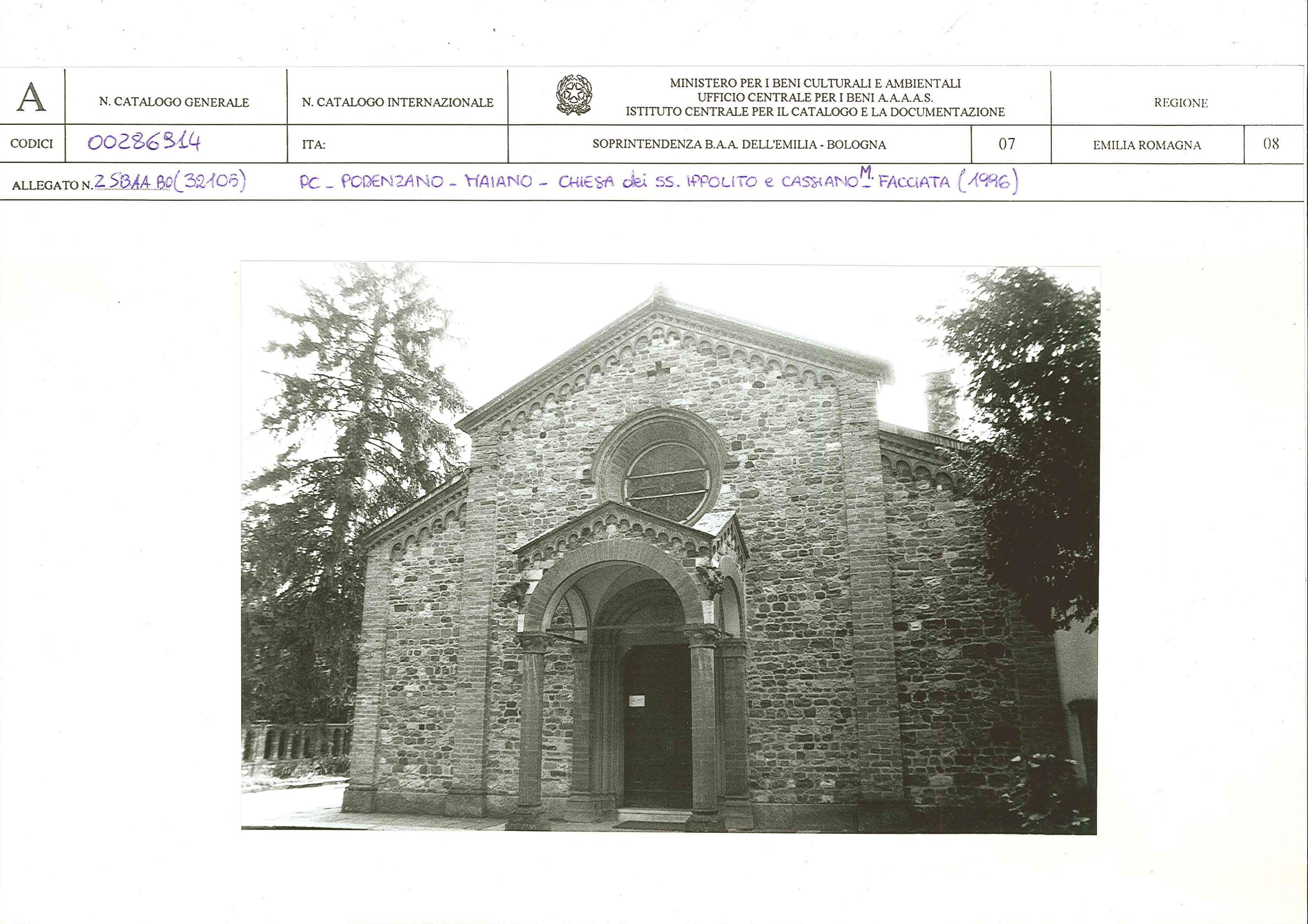 Chiesa dei Ss. Ippolito e Cassiano Martiri (chiesa, parrocchiale) - Podenzano (PC) 