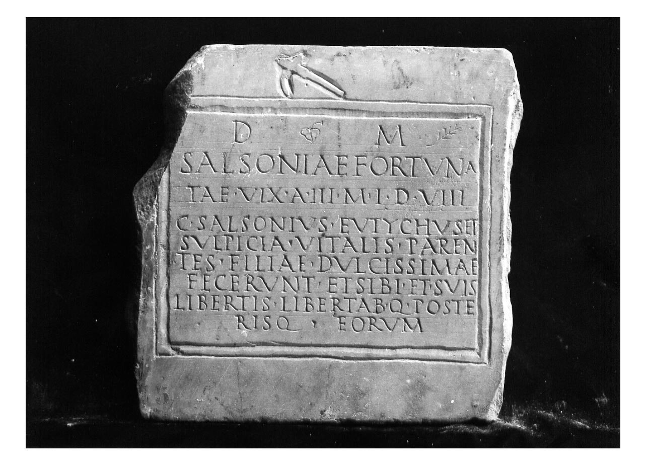 iscrizione funeraria - produzione imperiale (inizio sec. II d.C)