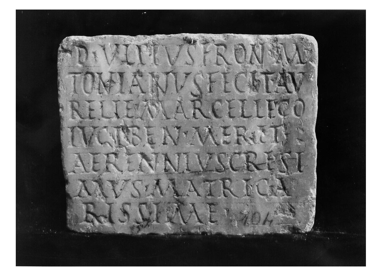 iscrizione funeraria - produzione tardoantica (secc. III-IV d.C)