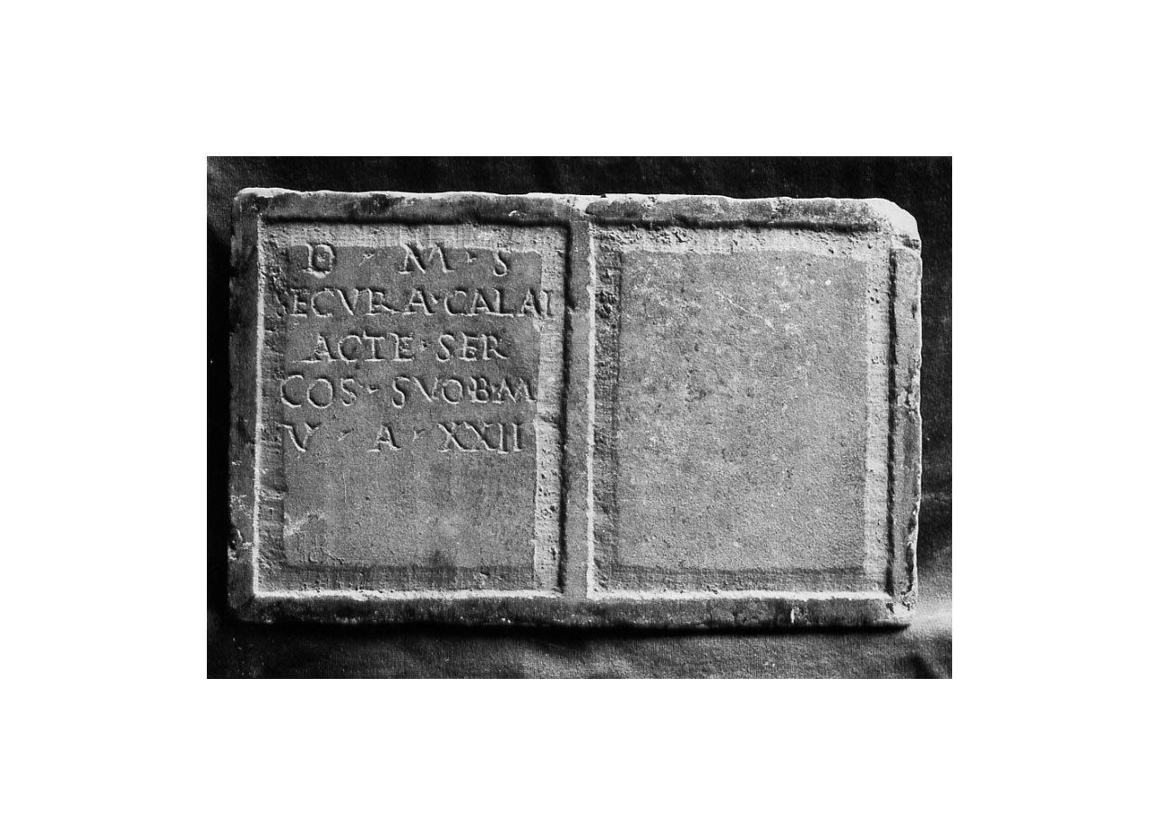 iscrizione funeraria - produzione imperiale (sec. I a.C)