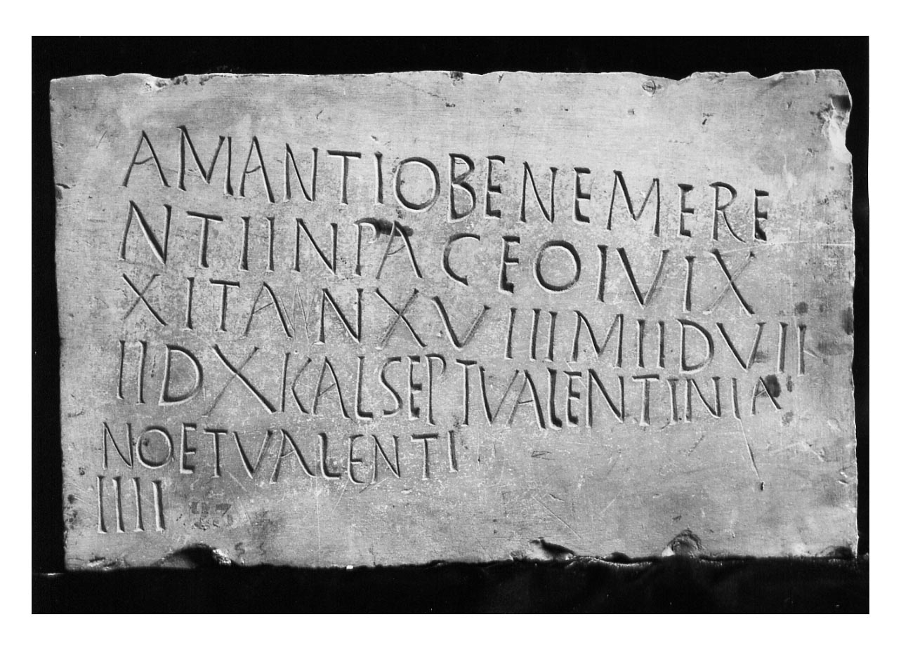 iscrizione funeraria (copia) - riproduzione moderna di iscrizione antica (sec. XVII d.C)