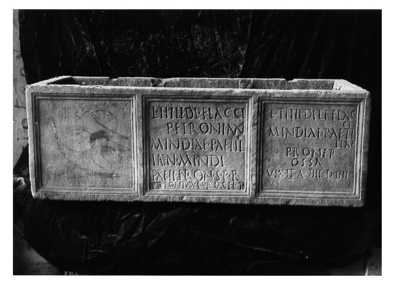 sarcofago, sarcofago con iscrizione - Età romana (fine sec. III d.C)