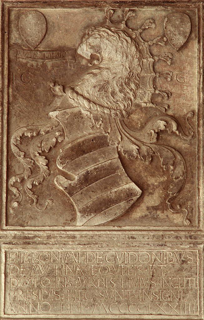 stemma del podestà Girolamo di Aldobrandino Guidoni da Modena (rilievo) - bottega toscana (sec. XV)