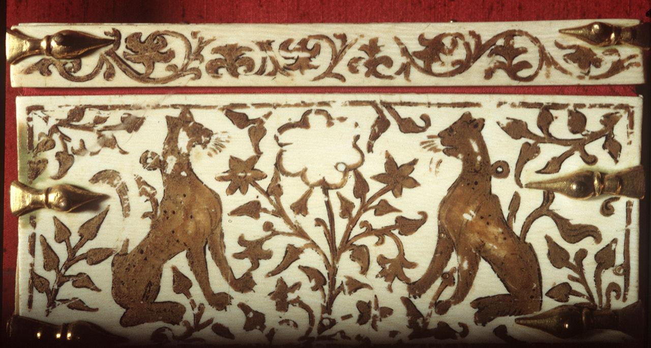 motivi decorativi vegetali e animali (cofanetto) - manifattura Italia settentrionale (prima metà sec. XV)