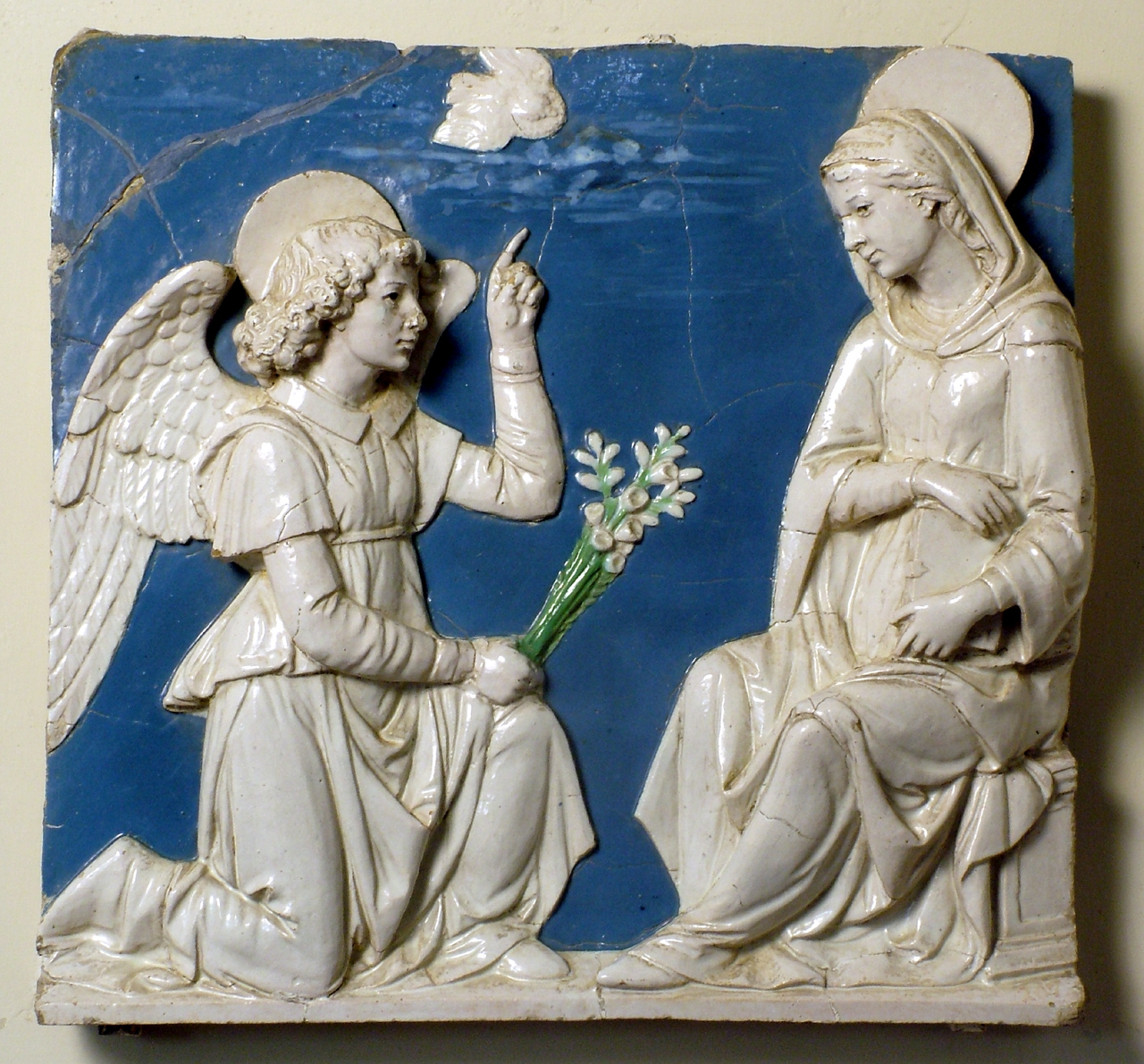Annunciazione (rilievo) di Della Robbia Andrea (bottega) (sec. XVI)