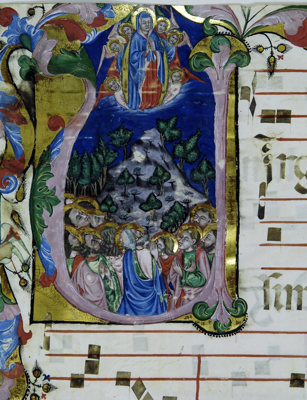 assunzione della Madonna (miniatura) - bottega fiorentina (ultimo quarto sec. XIV)