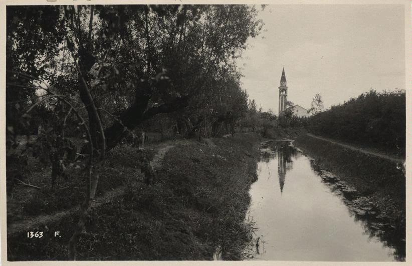 Veneto - Losson - chiese - campanili - canali - militari - 1918 (positivo) di Marzocchi, Luigi (primo quarto XX)