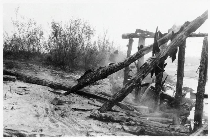 Battaglia di Vittorio Veneto - Ponti distrutti - 1918 (positivo) di Marzocchi, Luigi (primo quarto XX)