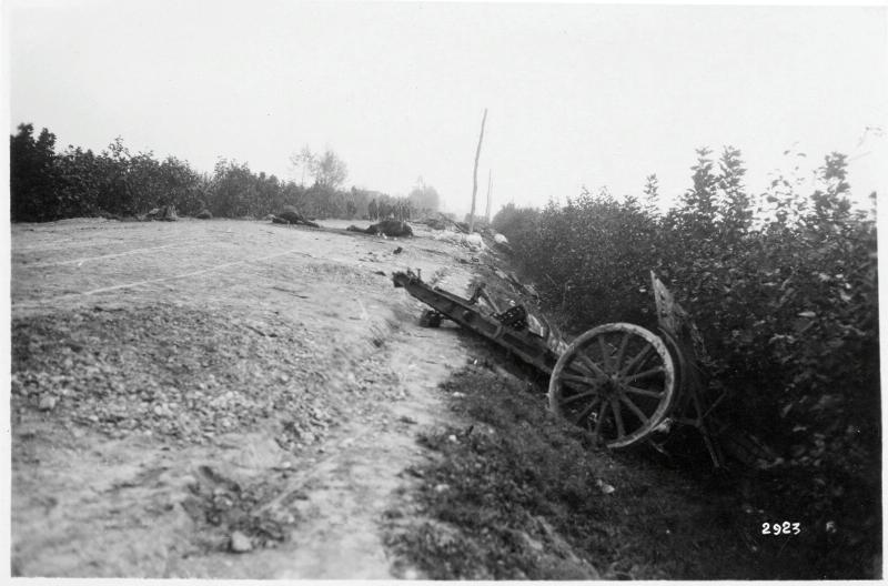 Battaglia di Vittorio Veneto - Carri distrutti - 1918 (positivo) di Marzocchi, Luigi (primo quarto XX)