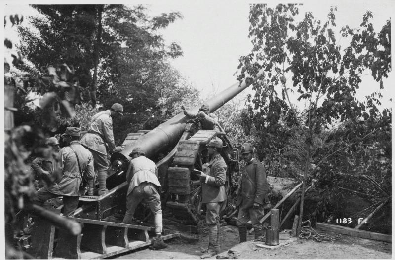 San Biagio di Callalta - offensiva austriaca - artiglieria - 1918 (positivo) di Marzocchi, Luigi (primo quarto XX)