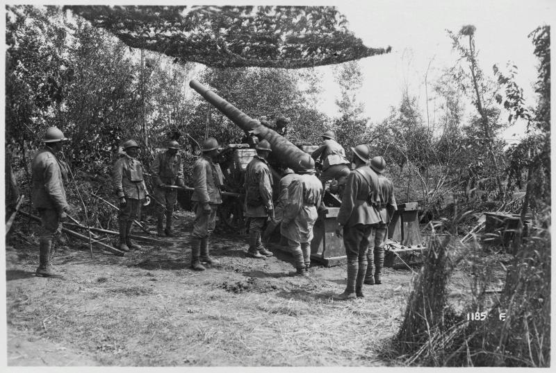 San Biagio di Callalta - offensiva austriaca - artiglieria - 1918 (positivo) di Marzocchi, Luigi (primo quarto XX)