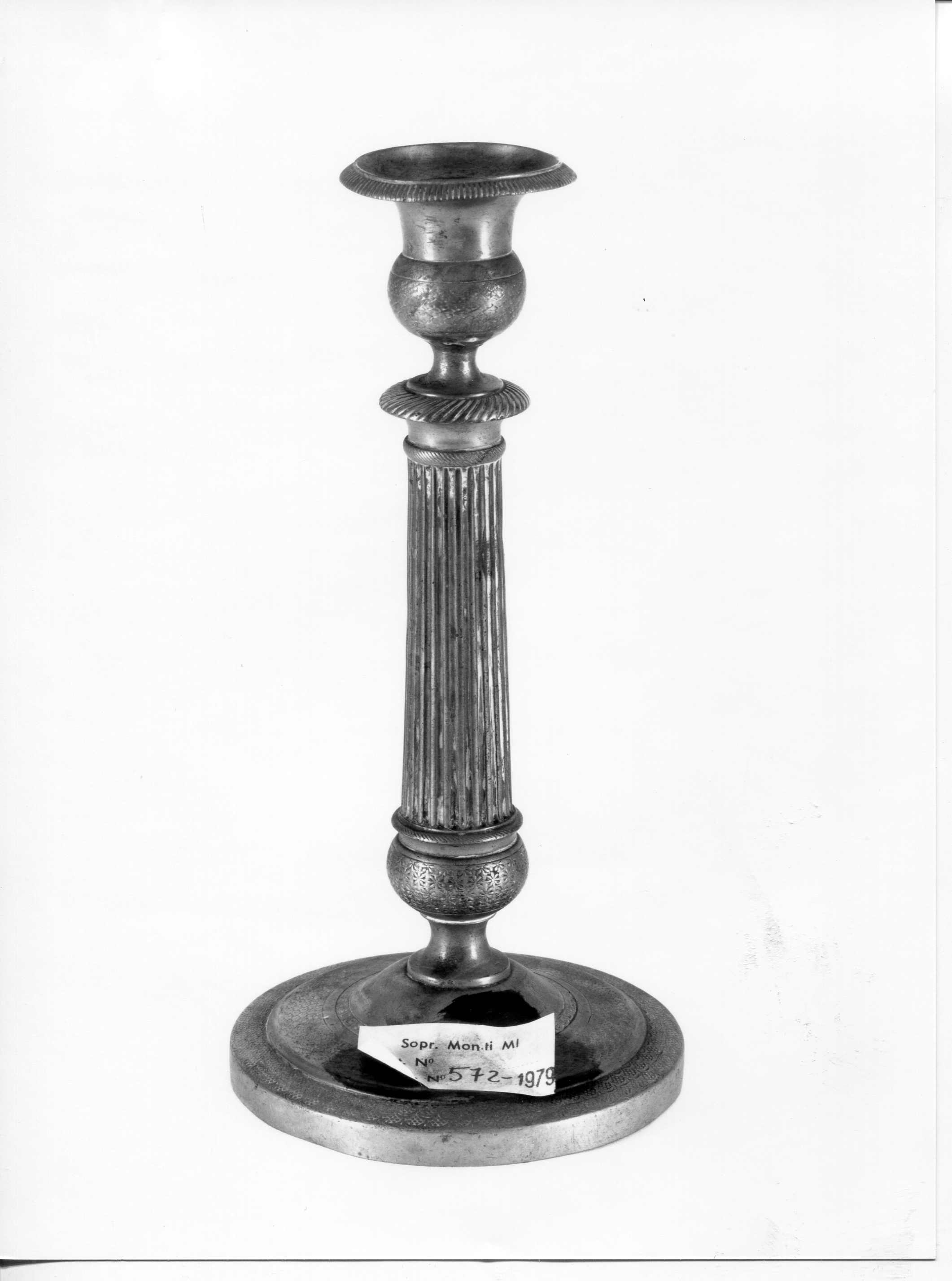 candeliere, opera isolata - manifattura lombarda (seconda metà sec. XIX)